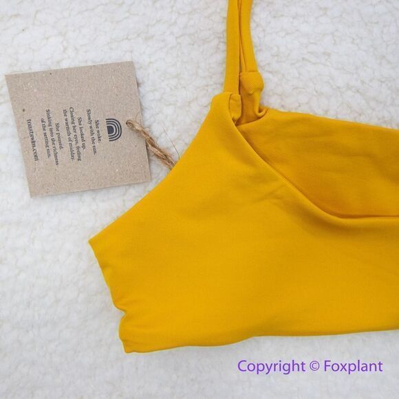 NEW Free‎ People x Toast Signature One-Shoulder Bikini top in mustard, XS - Picture 6 of 7